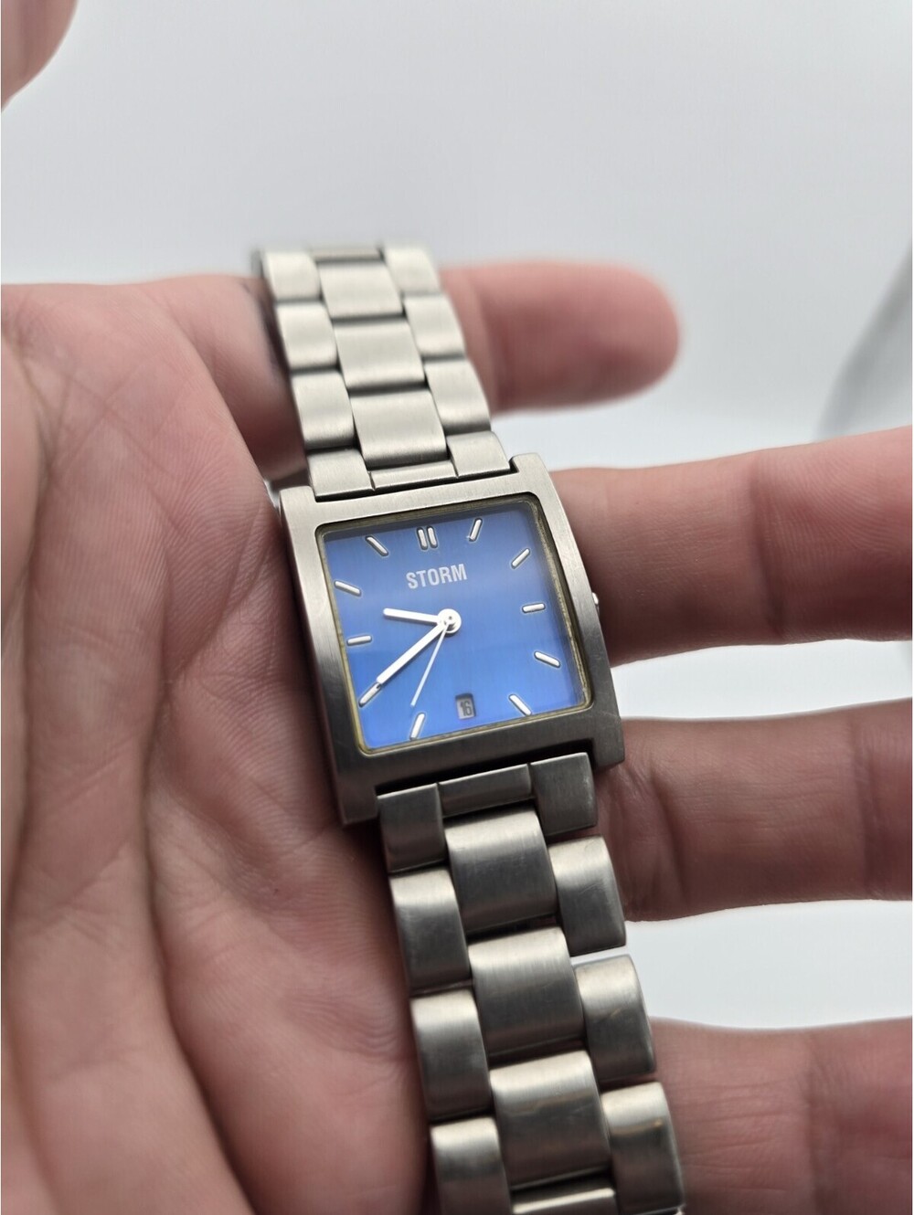 Storm Square Watch Blue Dial Day With Indices Unisex Adult